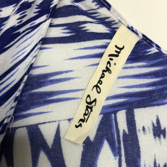 Michael Stars Versatile Ruana Cover-Up Shawl in Blue White OS - Picture 4 of 6